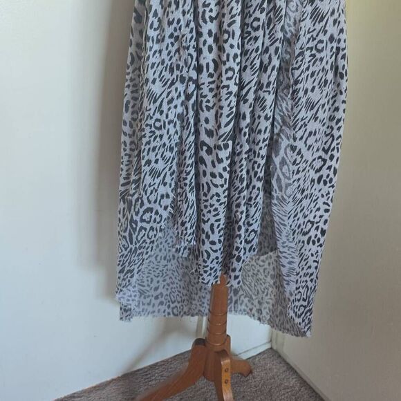 It Girl Grey/ Blk strapless leopard sundress, - Picture 5 of 10